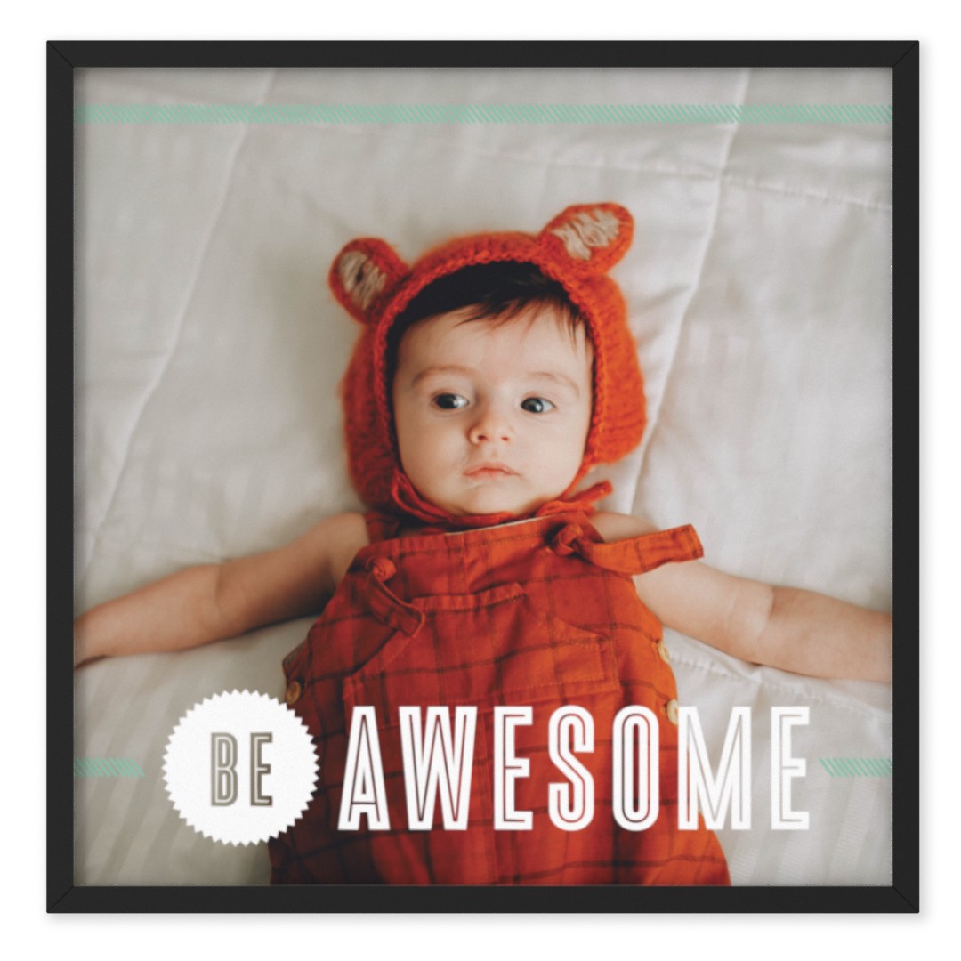 8x8 black TilePix magnetic framed print for easy birthday wall decor.