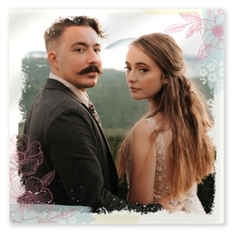 TilePix Glass 8.25x8.25 with Bohemian Blossoms design