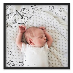 TilePix 8x8 Black Frame with Counting Sheep design