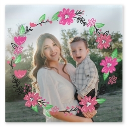 TilePix Glass 8.25x8.25 with Framed In Flowers design