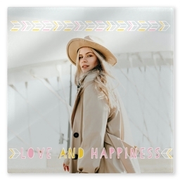 TilePix Glass 8.25x8.25 with Love and Happiness design