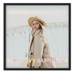 TilePix 8x8 Black Frame with Love and Happiness design