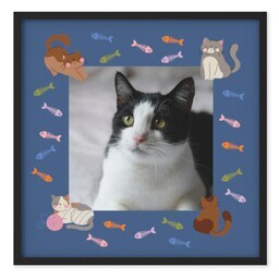 TilePix 8x8 Black Frame with Pet Peek-A-Meow design