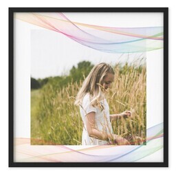 TilePix 8x8 Black Frame with Rainbow All Day design