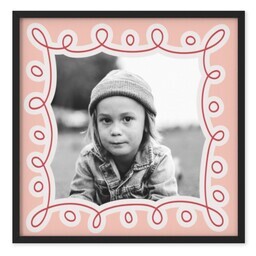 TilePix 8x8 Black Frame with Spring Fling Doodle design