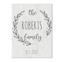 Wood Box Wall Art 6x8 with Family Leaves Monogram design