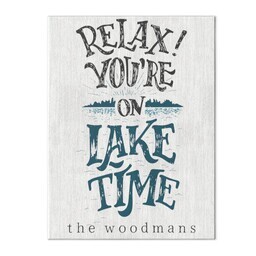 Wood Box Wall Art 6x8 with Relax! You're on Lake Time design