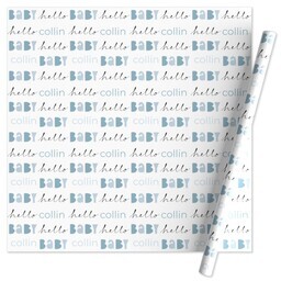 Wrapping Paper - 24x72in sheet with Blue Baby Hello design