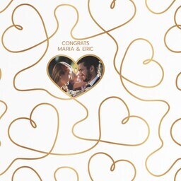 Wrapping Paper - 24x72in sheet with Gold Heartstrings design