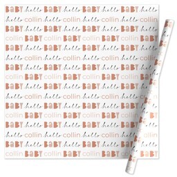 Wrapping Paper - 24x72in sheet with Pink Baby Hello design
