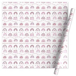 Wrapping Paper - 24x72in sheet with Pink Baby Rainbows design