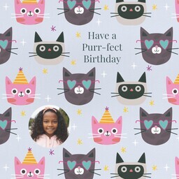 Wrapping Paper - 24x72in sheet with Purrfect Birthday design