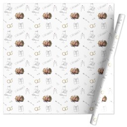 Wrapping Paper - 24x72in sheet with Wedding Doodles design