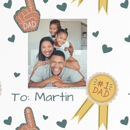 Wrapping Paper - 24x72in sheet with #1 Dad design