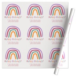 Wrapping Paper - 24x72in sheet with Boho Rainbow design