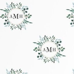Wrapping Paper - 24x72in sheet with Botanical Monogram design