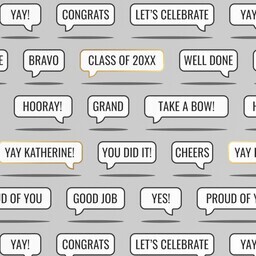 Wrapping Paper - 24x72in sheet with Congrats Wishes design