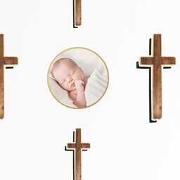 Wrapping Paper - 24x72in sheet with Gold Crosses design