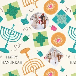 Wrapping Paper - 24x72in sheet with Happy Hanukkah design